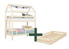 Seturi de paturi supraetajate pentru copii cu sertar de depozitare