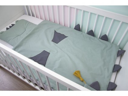 Lenjerie de pat jucăușă BALAUR din bumbac nu numai pentru băieți (Alegeți culoare Salvie verde)