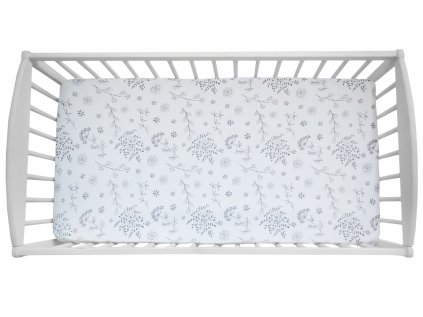 Cearșaf de bumbac FLORI LUNCI pentru pat de copil (Propuneri 140 x 70 cm)