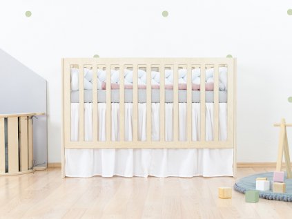 Volan sub salteaua mimi de dimensiunea 60 cm x 120 cm pentru pătuț