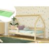 Domečková postel SAFE 3v1 se zábranou 90x200 cm + matrace ADAPTIC (Zvolte barvu Transparentní vosková lazura matná, Zvolte zábranu Se dvěma zábranami)